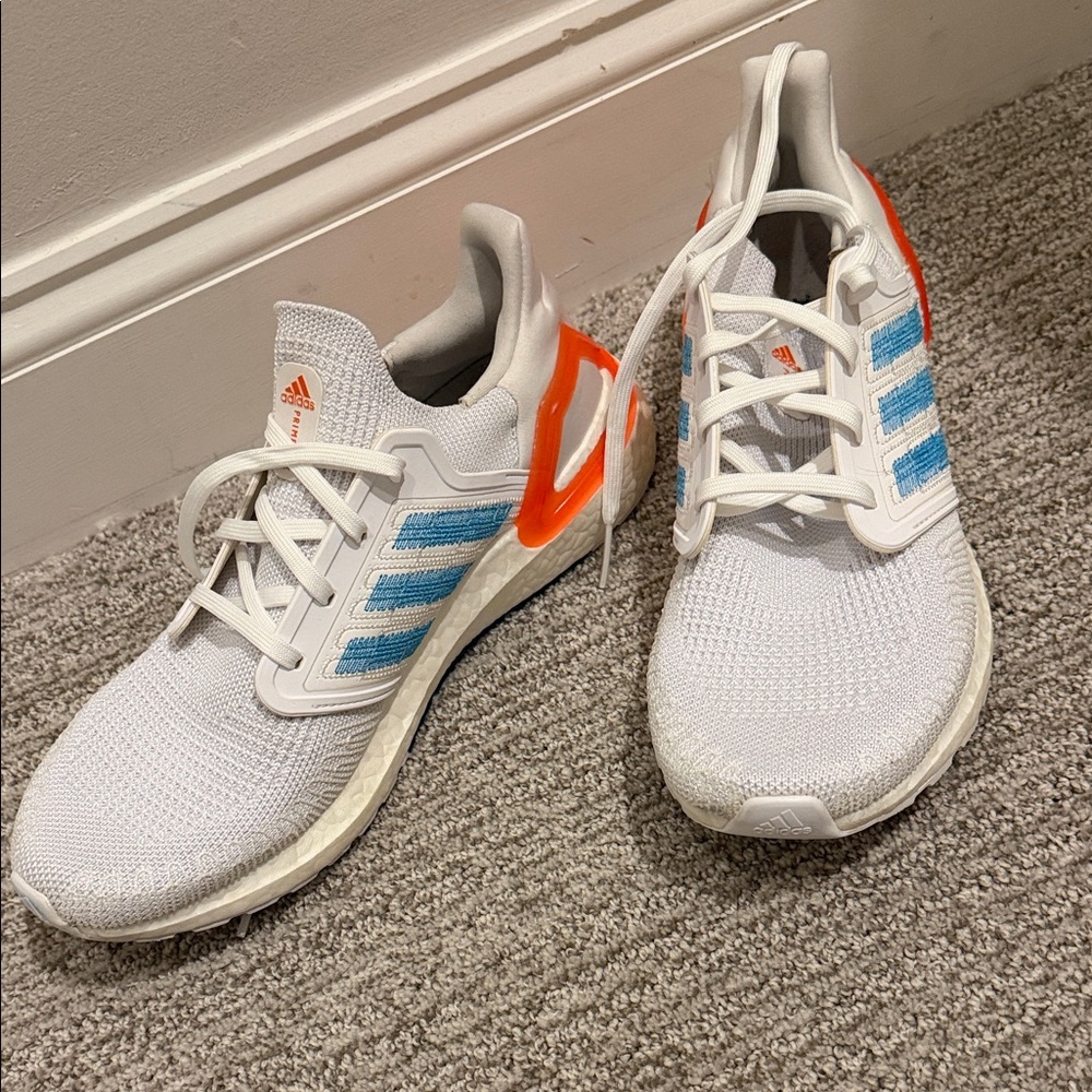 Adidas mens White and Orange Sneakers